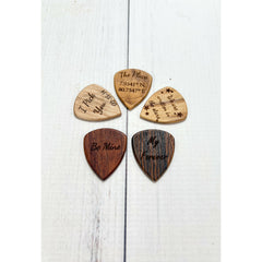 Personalized Guitar Pick Holder Keychain With Custom Wooden Guitar Pick