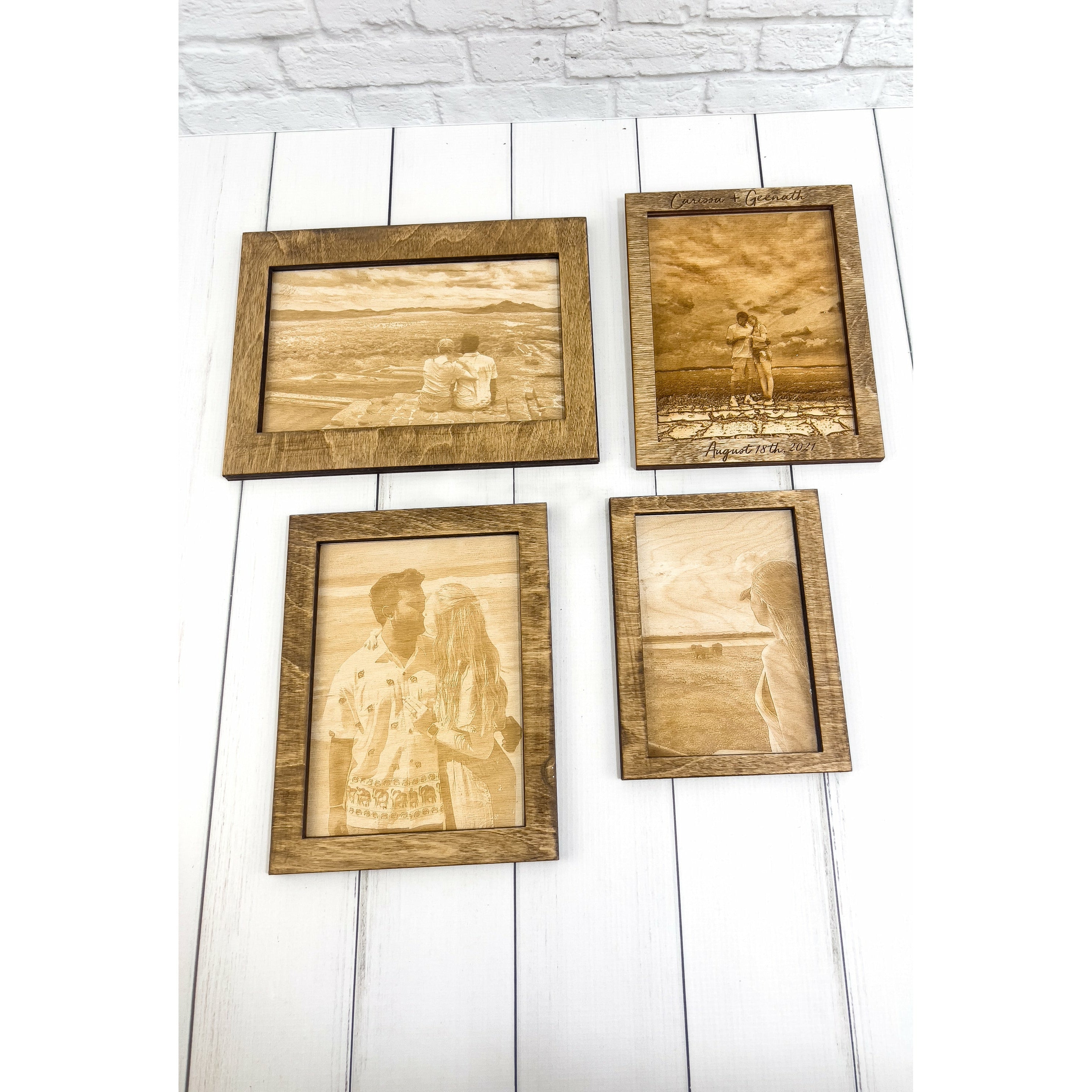Custom Wood Engraved Photo Portrait With Personalized Frame