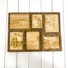 Custom Wood Engraved Photo Collage