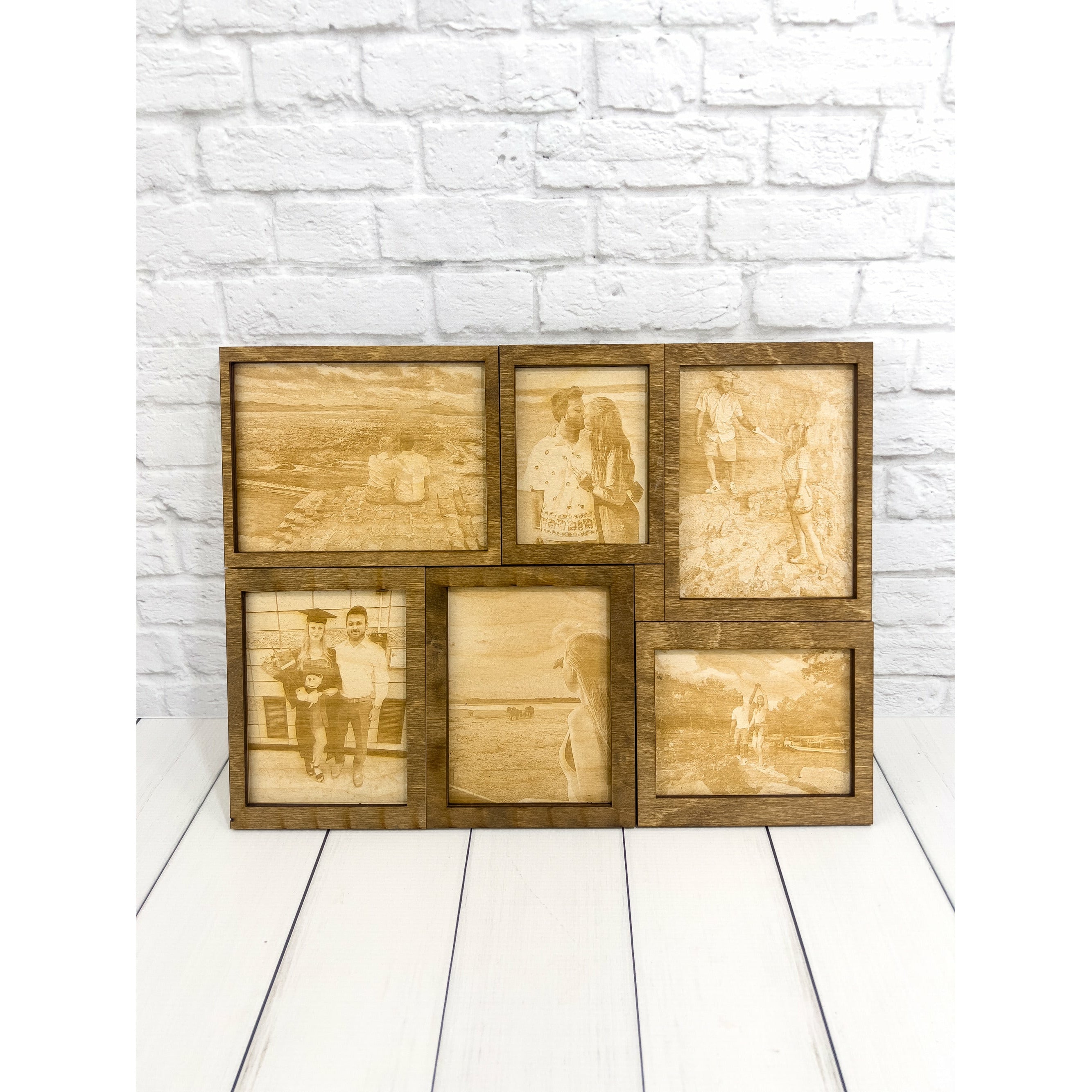 Custom Wood Engraved Photo Collage