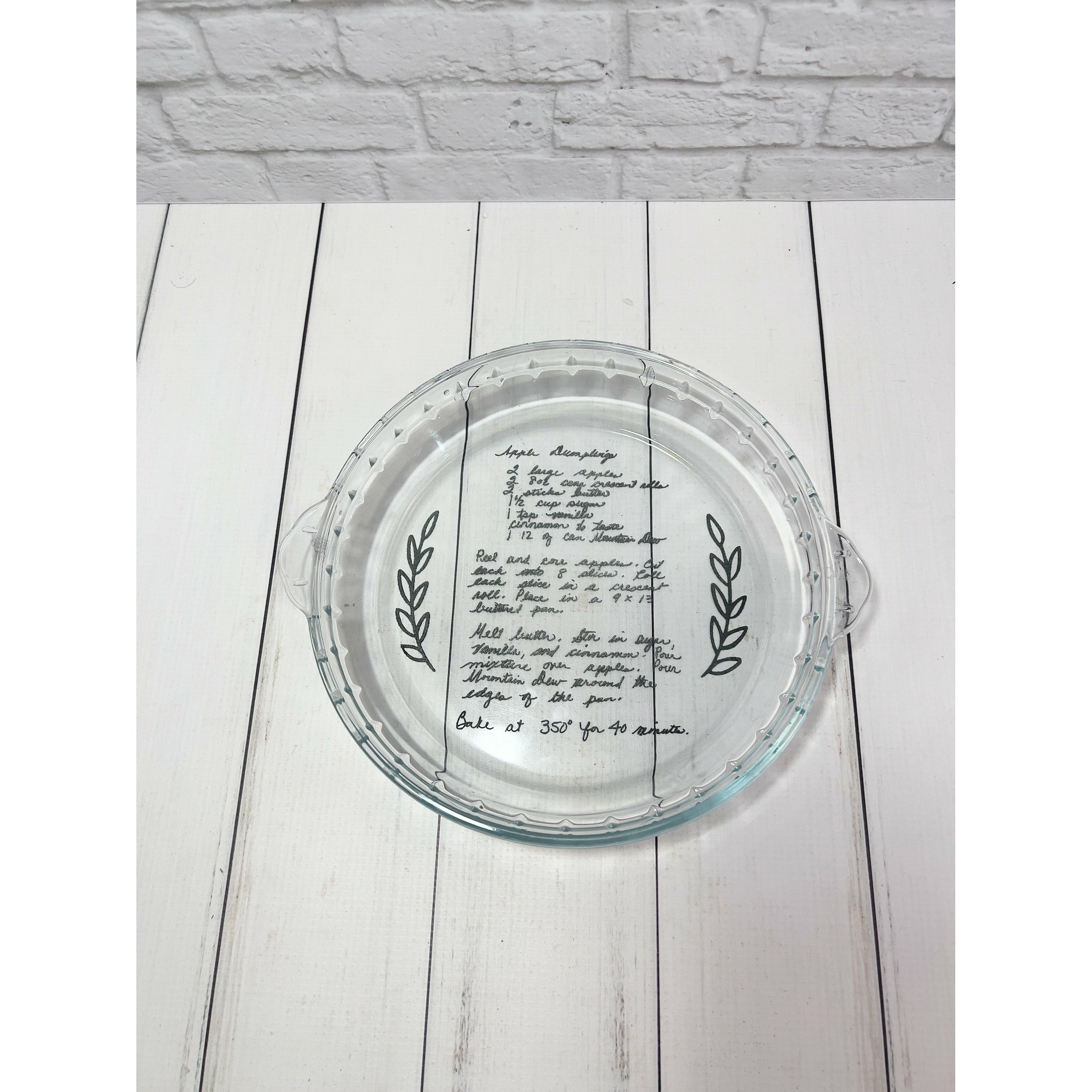 Custom Engraved Pie Plate
